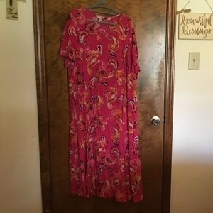 Woman Within, Size 26/28, Gauze fabric, Plus Size Dress, Coral